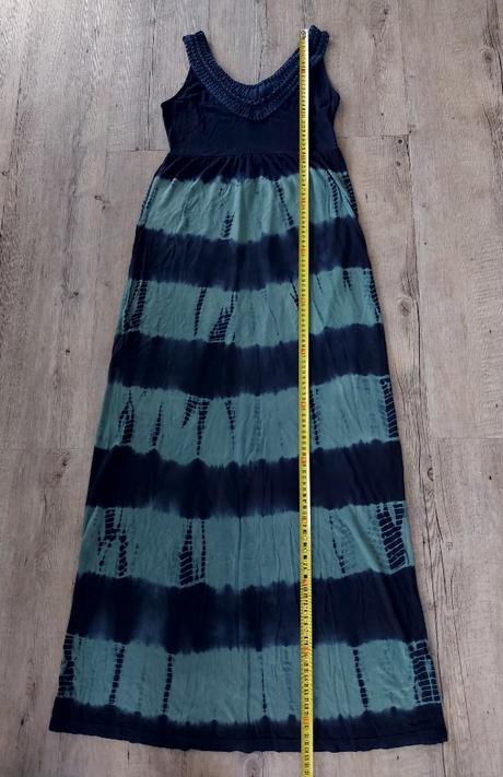 Modrozelené dlhé šaty, 38