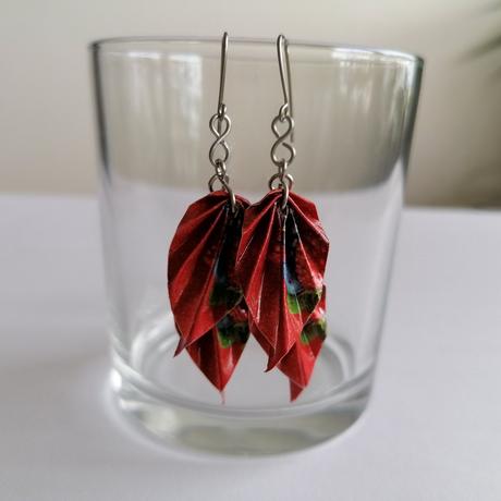 Náušnice dvojitý list - lesné plody,