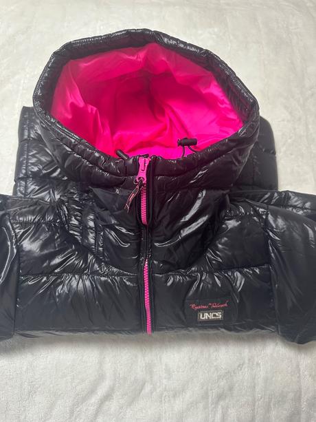 Prešívaná vetrovka s neónovou ružovou zn. uncs, l / m