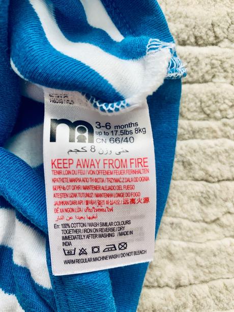 Pruhované body s krátkym rukávom 68, mothercare,68