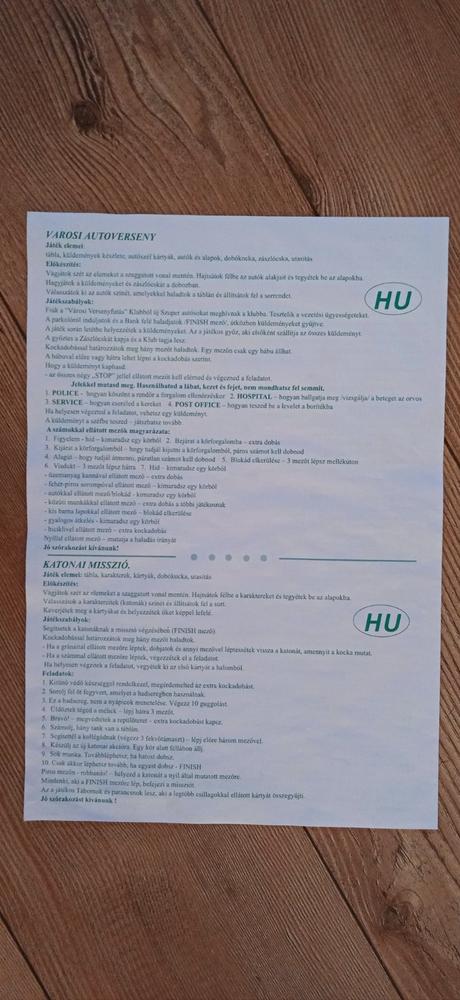 Spoločenská hra city race, 