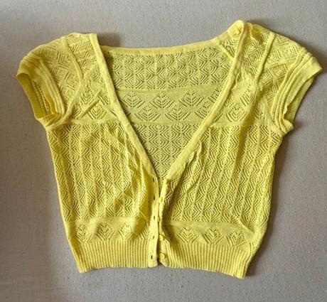 Žlté pletené bolero / krátky kardigán, mango,s