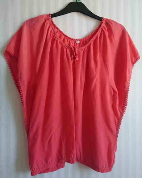 Dámsky sýto ružový top zakončený dole do gumičky, l