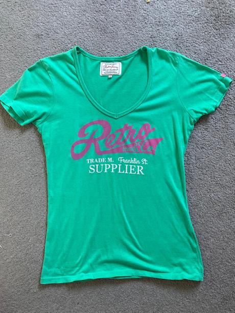 Tričko retro jeans zelené, m