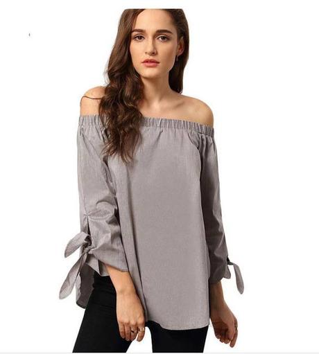 Bluzka off the shoulder, l