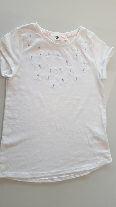 S 3 d motýľmi 122/128, h&m,122