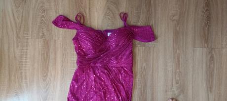 Spoločenské, plesové lesklé saty, l