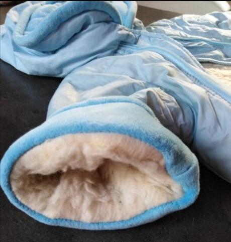 Krasna tepla kombinéza z ovčou kožušinou, 68