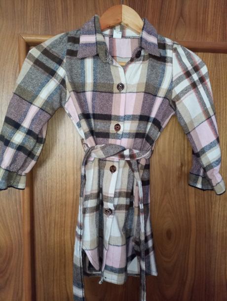 Flanelovy kabatik/ saty, 104