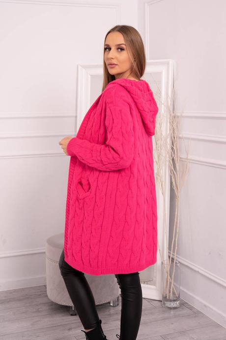 Dámsky kardigán simka s vrkočovým vzorom,