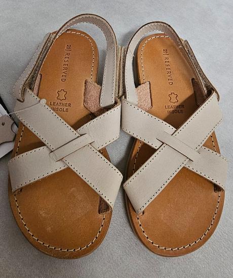 Béžové kožené sandále, reserved,29