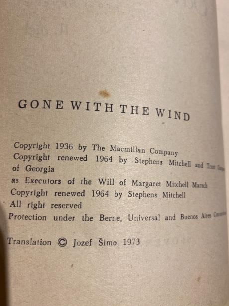 Retro kniha odviate vetrom juh proti severu 2 diel,