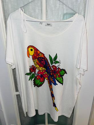 Tričko s papagájom, xl