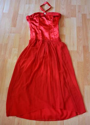 Cervene plesove saty, vel. s, s