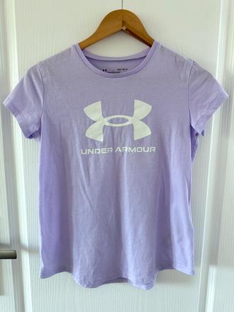 Lila tričko under armour, veľkosť ylg (147-158 cm), xs