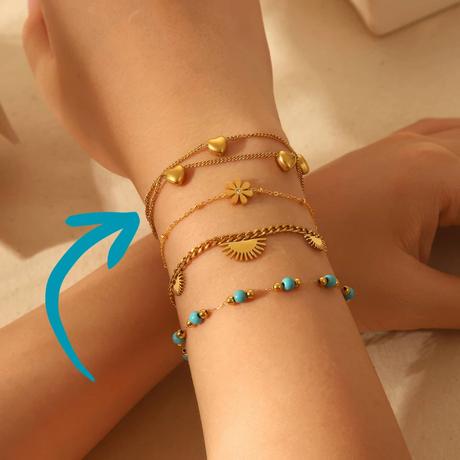 Náramok golden hearts,