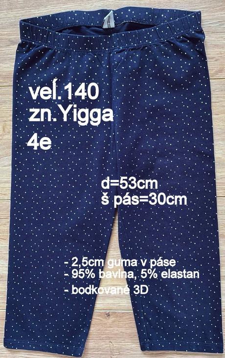 Dievčenské legíny veĺ.140, zn. yigga, yigga,140