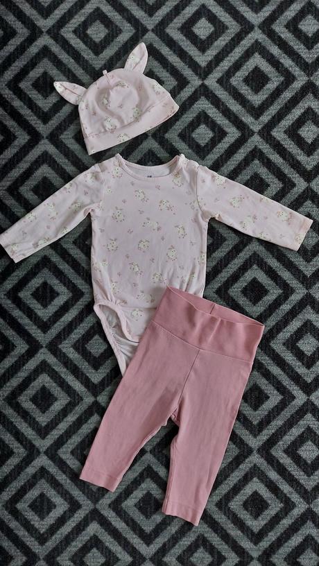 Súprava body+legíny+čiapka, h&m,68