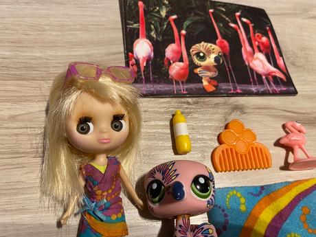 Krásna sada littlest pet shop bábika a plameniaci, 