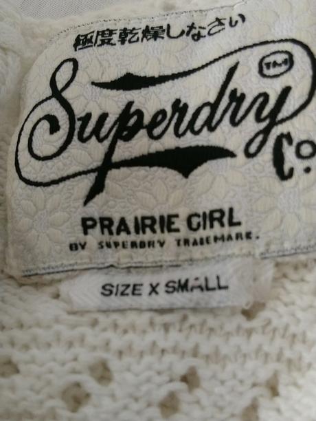 Dámska biela dierkovaná vesta, superdry, superdry,xs
