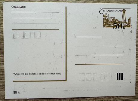 Pamätná československá pohľadnica,