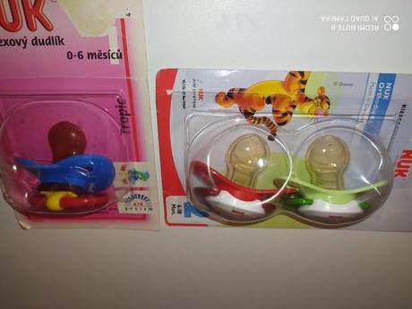 Cumlíky nuk (latex aj silikon),  čistiaca hubka, nuk