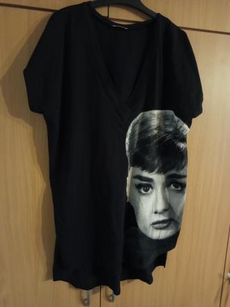 Čierne predĺžené tricko, l