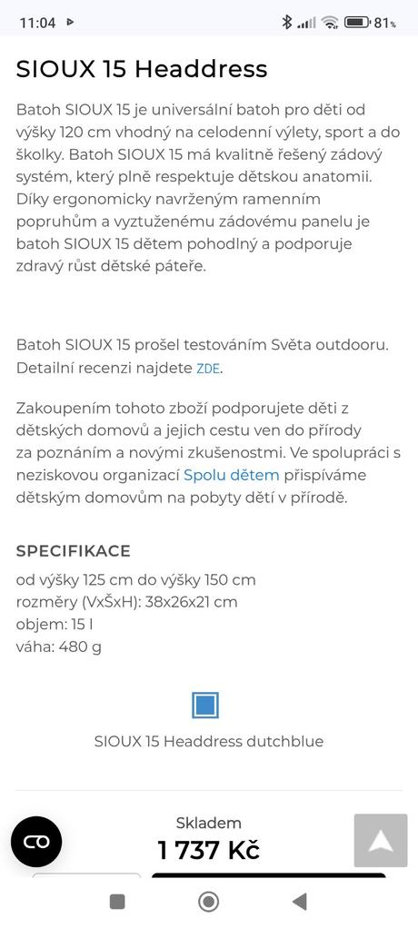 Detský batoh boll 15l, 