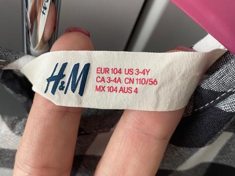 Kockované šaty, h&m,104