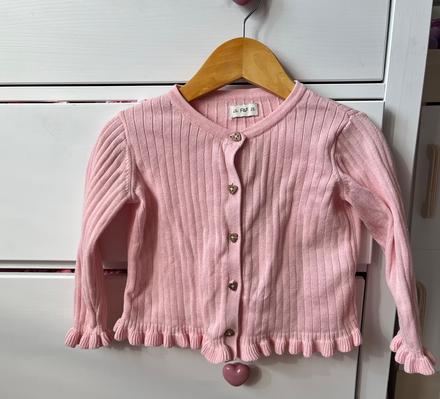 Bledoružový bavlnený sveter na gombíky, f&f, 98, f&f,98