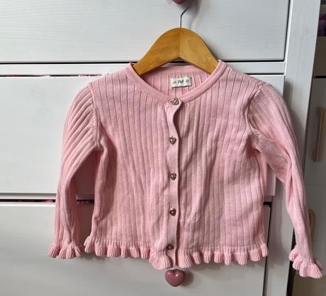 Bledoružový bavlnený sveter na gombíky, f&f, 98, f&f,98