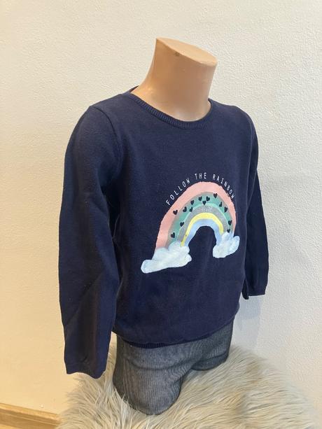 Dievčenský sveter dúha h&m (110-116), h&m,110