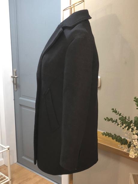 Zara kvalitný čierny kabát, zara,152