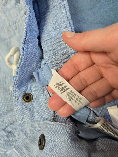 Svetlomodré chlapčenské bavlnené kraťasy, h&m,140