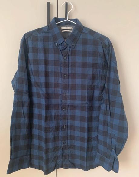 Modrá pánska flanelová košeľa mango, mango,l