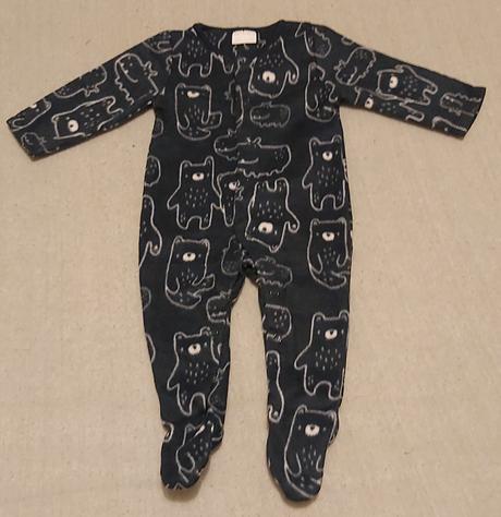 Overal/pyžamko hrubšie tmavo-modrý 62, f&f,62