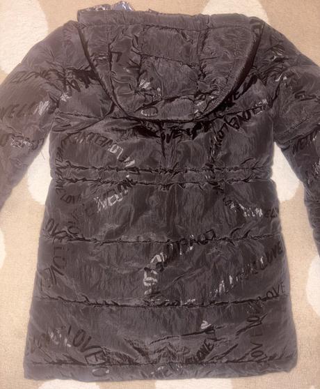 Dlhý prešívaný kabát desigual s textom v.122/128, desigual,128