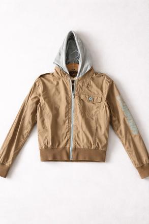 Béžová bunda s kapucňou, s