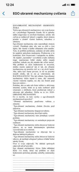 Úloha zo psychológie