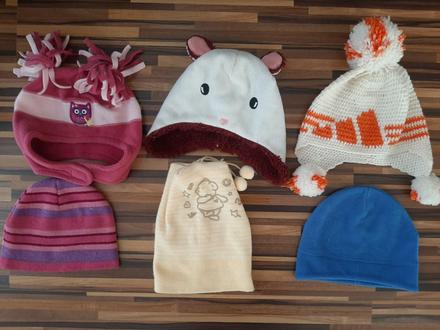 6 x čiapka velk. 0 - 4 roky., 80