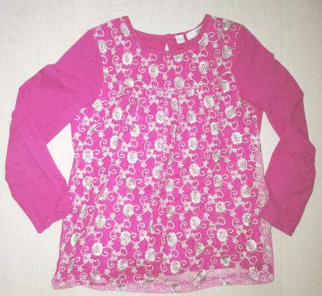 Predlžene tričko s trblietavou aplikáciou, bonprix,128