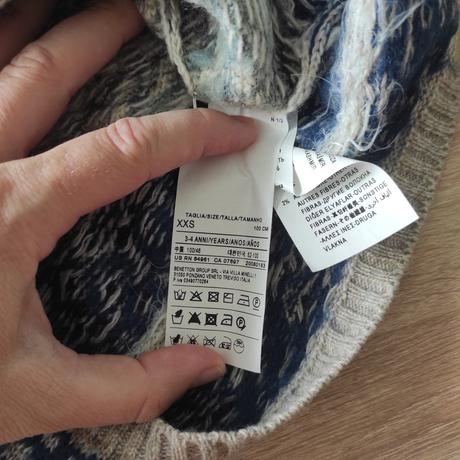 Suknička s kašmírom a vlnou, benetton,104