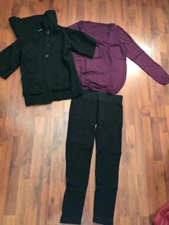 Dámsky balík - legíny, tričko, sveter, 38