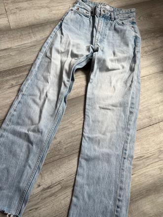 Bershka modré rifle s vysokým pásom, bershka,32
