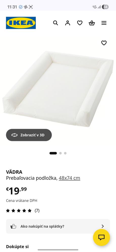 Nová prebaľovacia podložka vädra, 48x74 cm, 