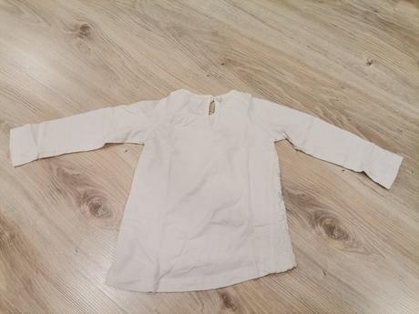 Dievčenské biele tričko s čipkou, pepco,74