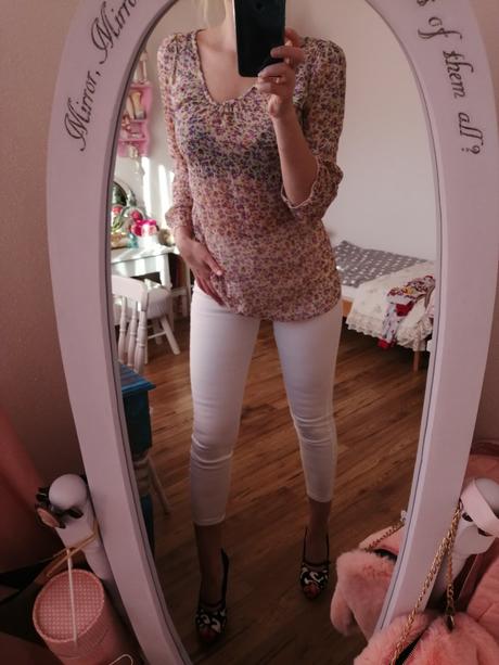 Transparentný kvetovaný top, h&m,s