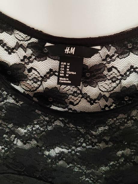 Elegantné čierne čipkované šaty, h&m,m