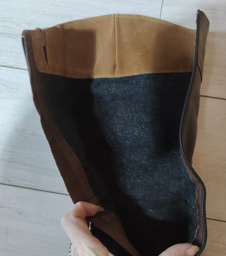 Hnede kožene čižmy donna karolina, 37