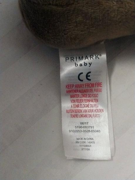 Plyšový hnedý medveď, primark baby, 14 cm,